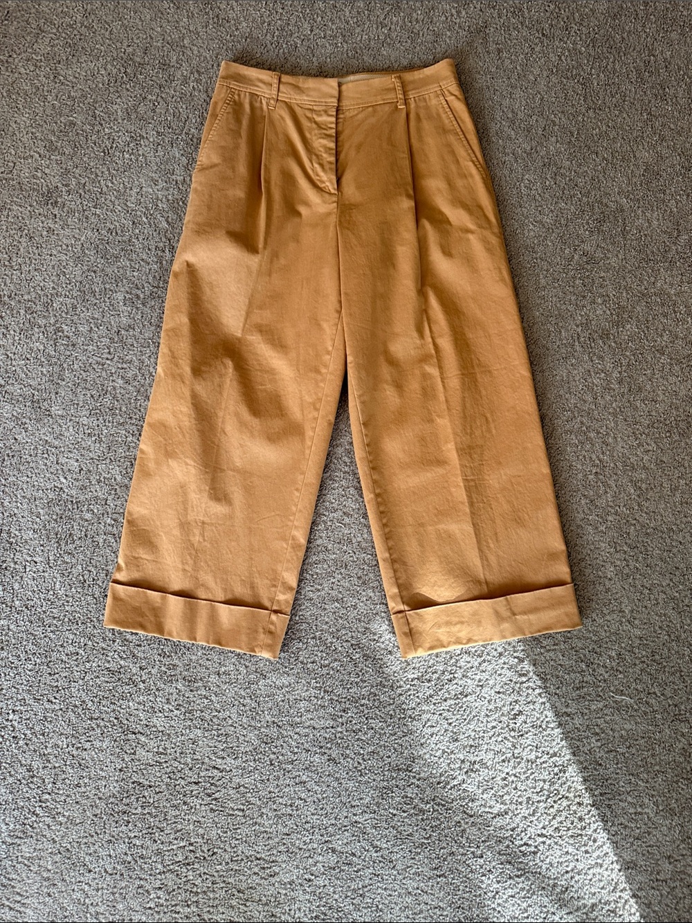 J. Crew Cropped Wide-Leg Pants in Camel